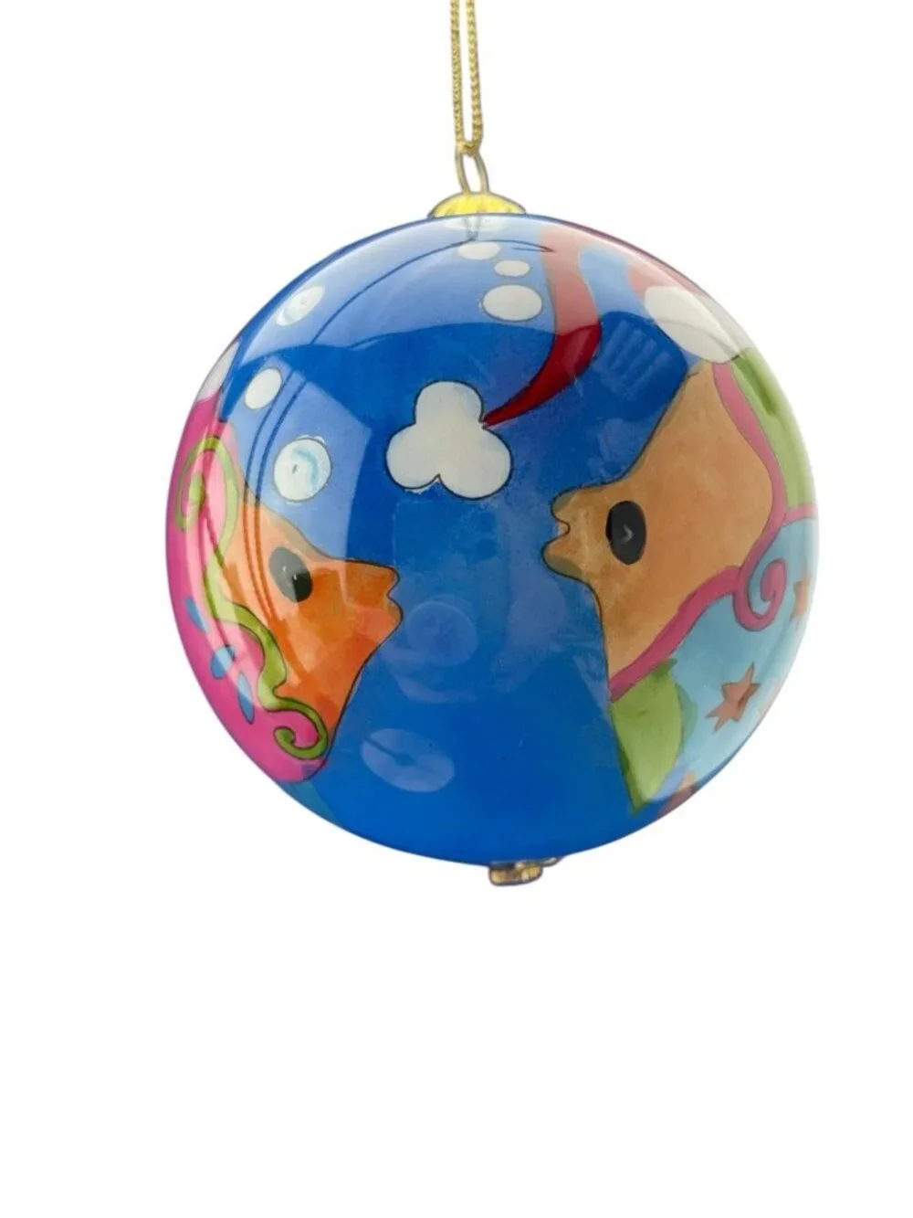 Pier 1 Imports Li Bien Merry Fishmas Seahorse Glass Ball Ornament Christmas 2008